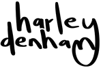 a drawn signature made of animated wiggling letters that say Harley Denham